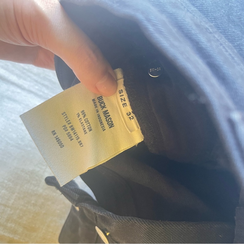 Women’s Buck Mason Black Jean Shorts, 32. - Picture 7 of 7